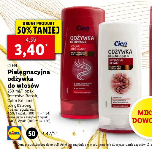 lidl cien odżywka do włosów farbowanych