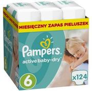 pieluchy pampers active baby 6 mb plus extra large 124sztuki