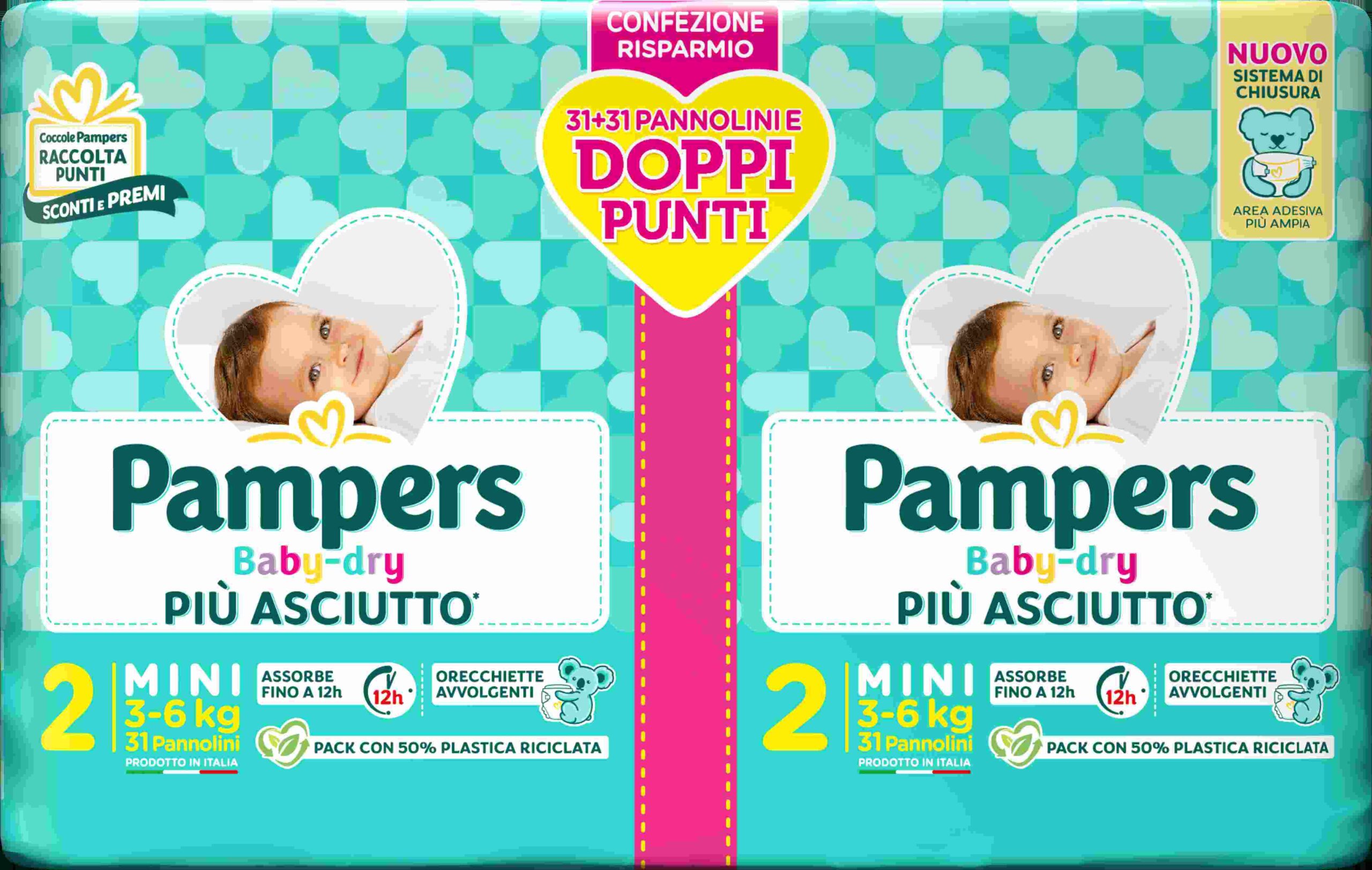 pampers newbaby-dry pieluchy rozmiar 2 mini 3-6kg 43 sztuki