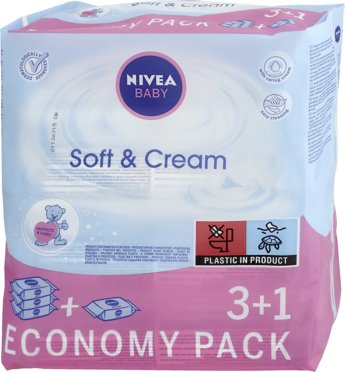 nivea baby chusteczki nawilżane soft & cream