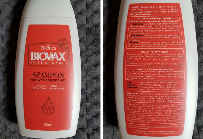 lbiotica biovax szampon skład