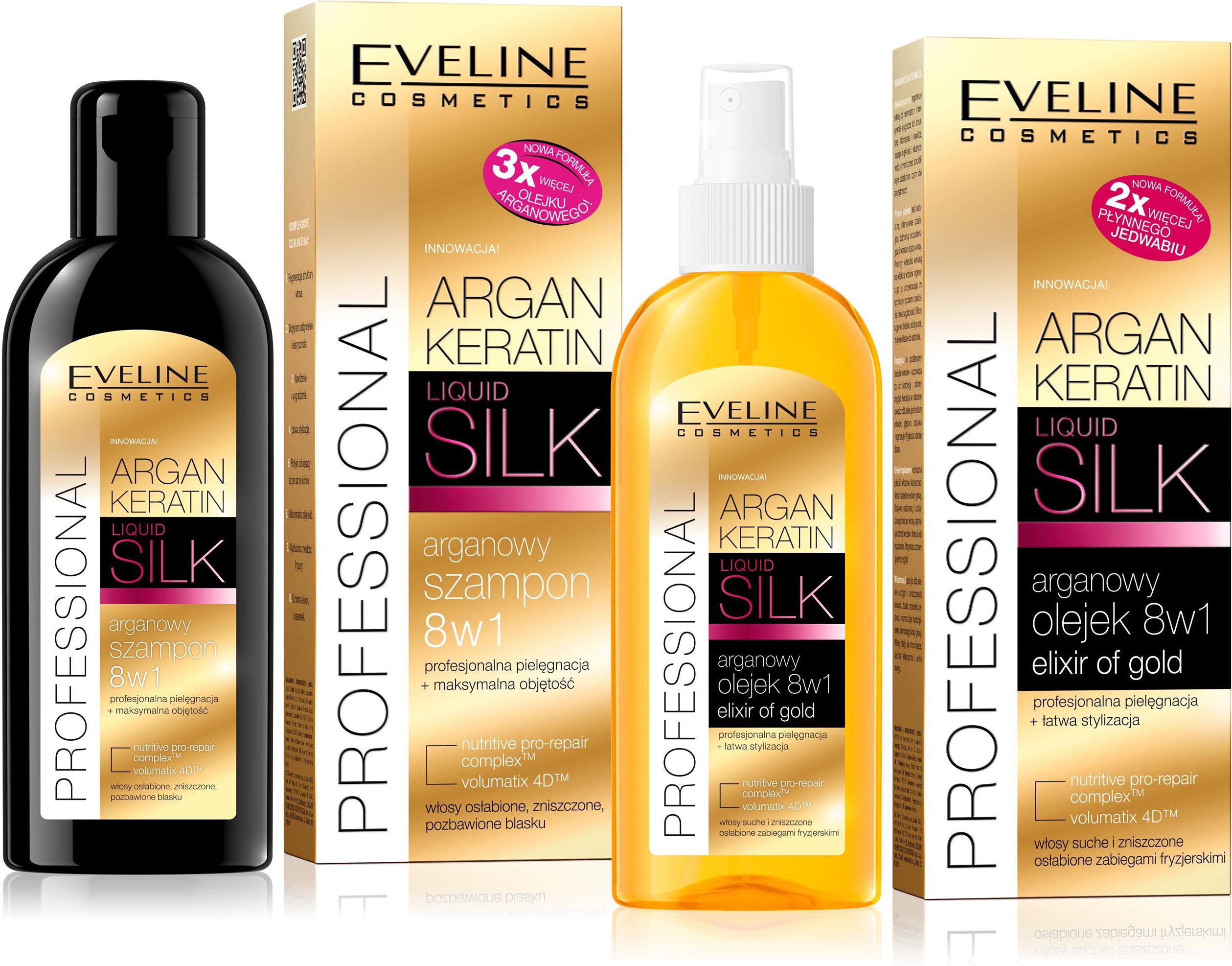 eveline argan keratin liquid silk arganowa odżywka do włosów 8w1