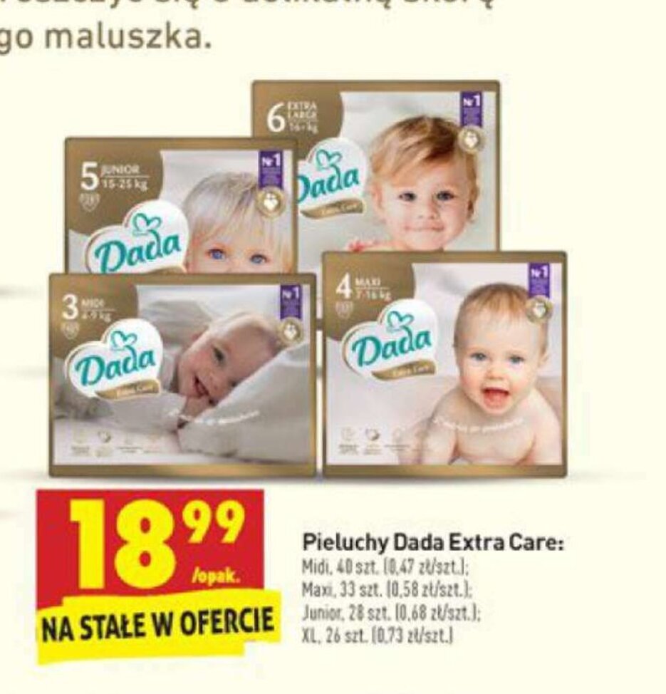 pieluchy dada extra are 3 biedronka promocje