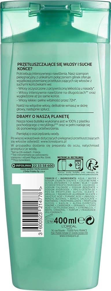 elseve loreal szampon glinki