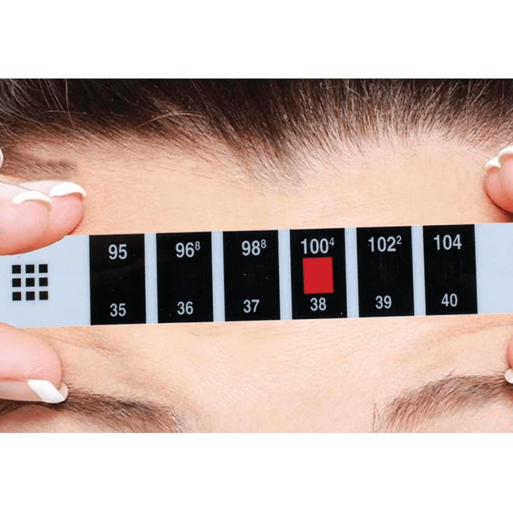 Forehead thermometer strips