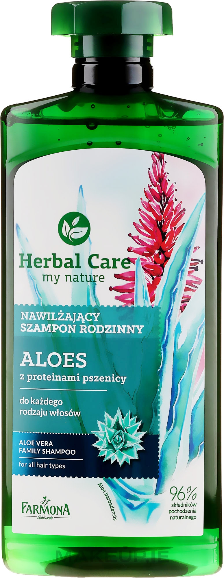 herbal care szampon rodzinny nawilżający aloes 500ml