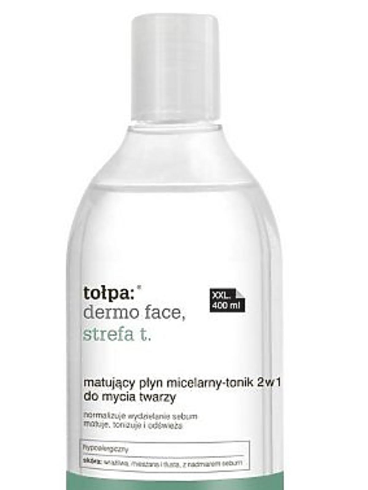 matujący płyn micelarny-tonik 2w1 do mycia twarzy 400ml clean