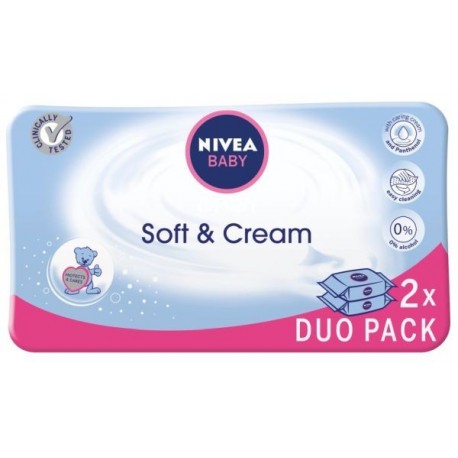 nivea baby chusteczki nawilżane soft & cre