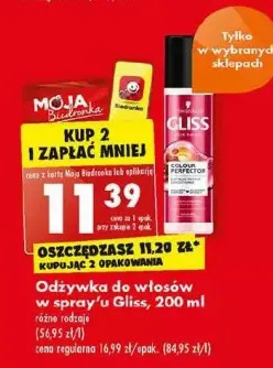 odżywka do włosów w sprayu gliss kur biedronka