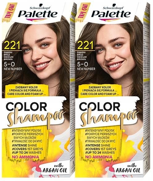 palette color shampoo szampon koloryzujący 221 średni brąz