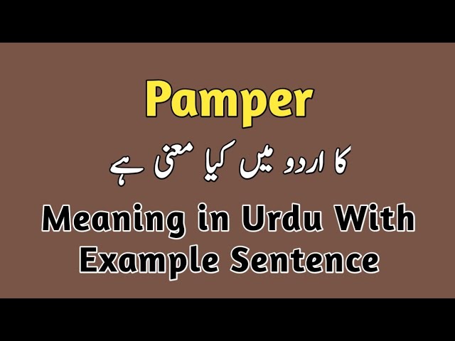 pamper me meaning in urdu