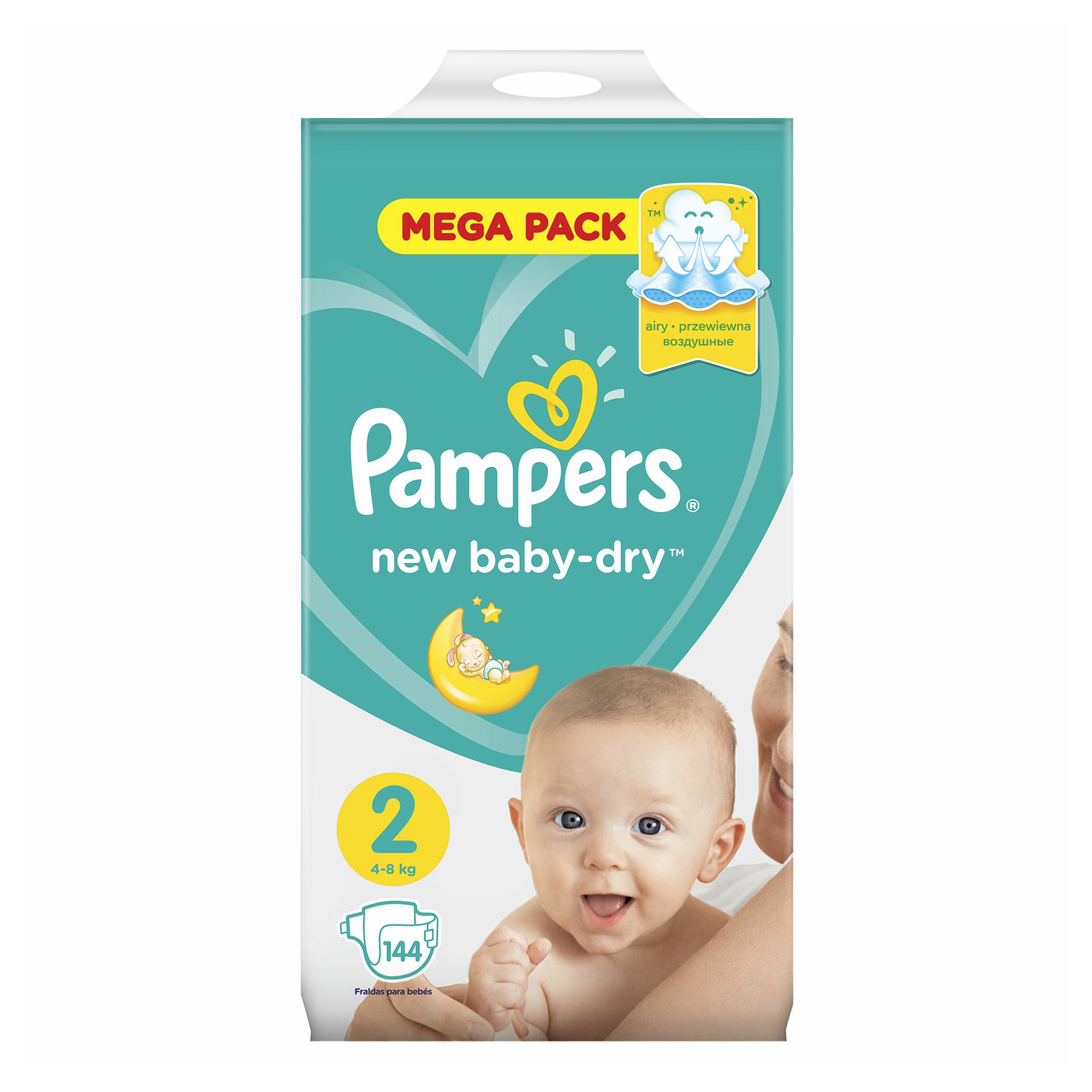 pampers 2 new baby dry 144 sztuki