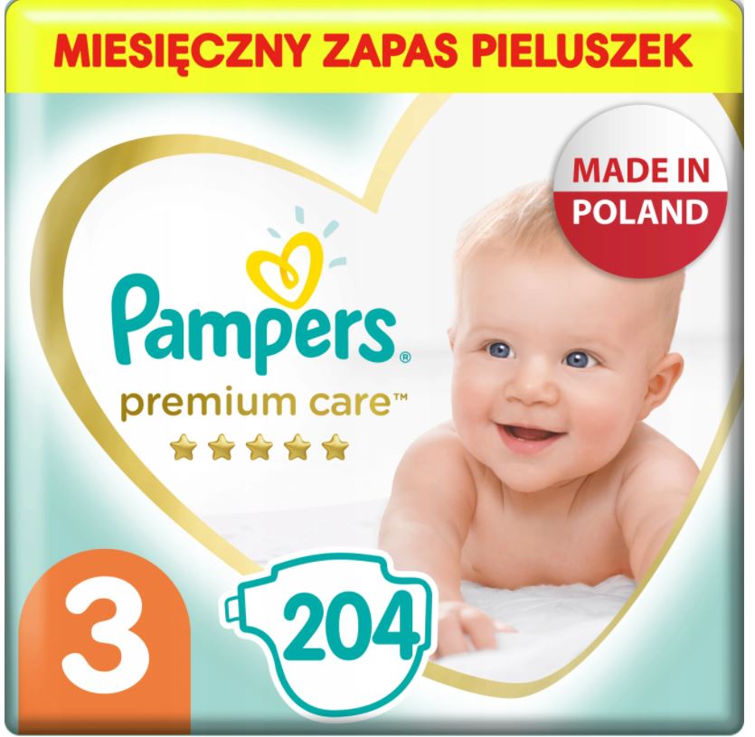 pampers 3 premium care 204 szt