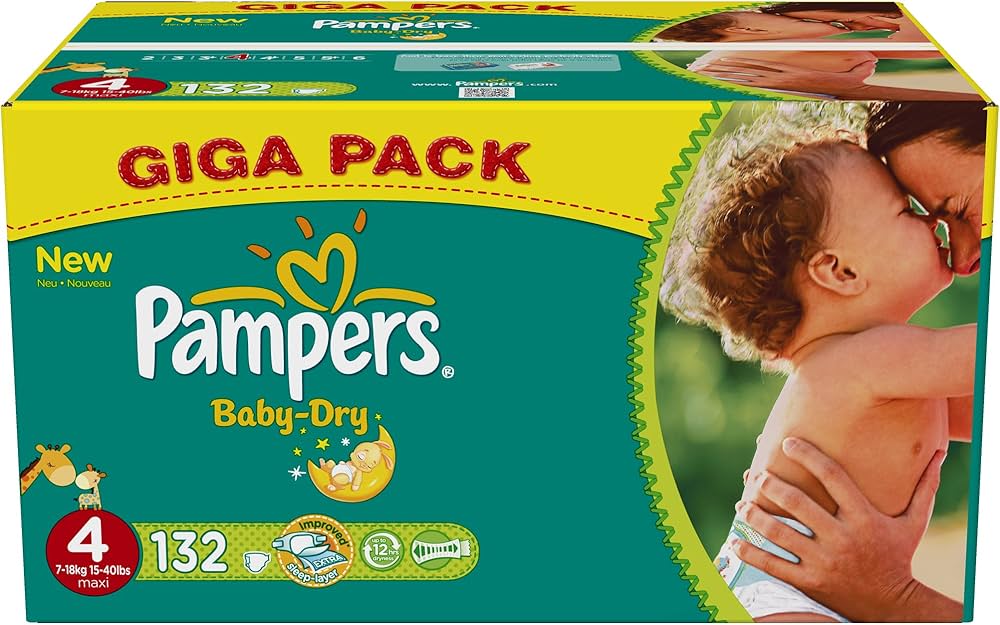 pampers 4 new baby dry 132