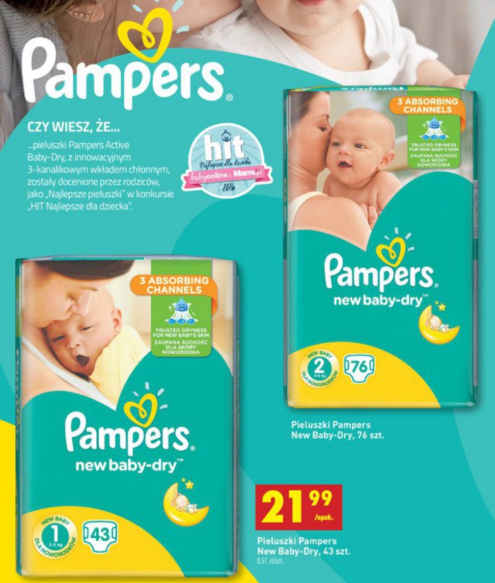 pampers 43 sztuki cena tesko