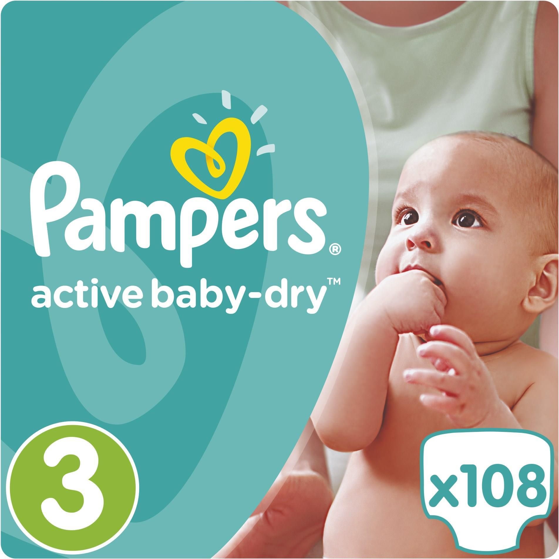 pampers active baby 3 108 sztuk