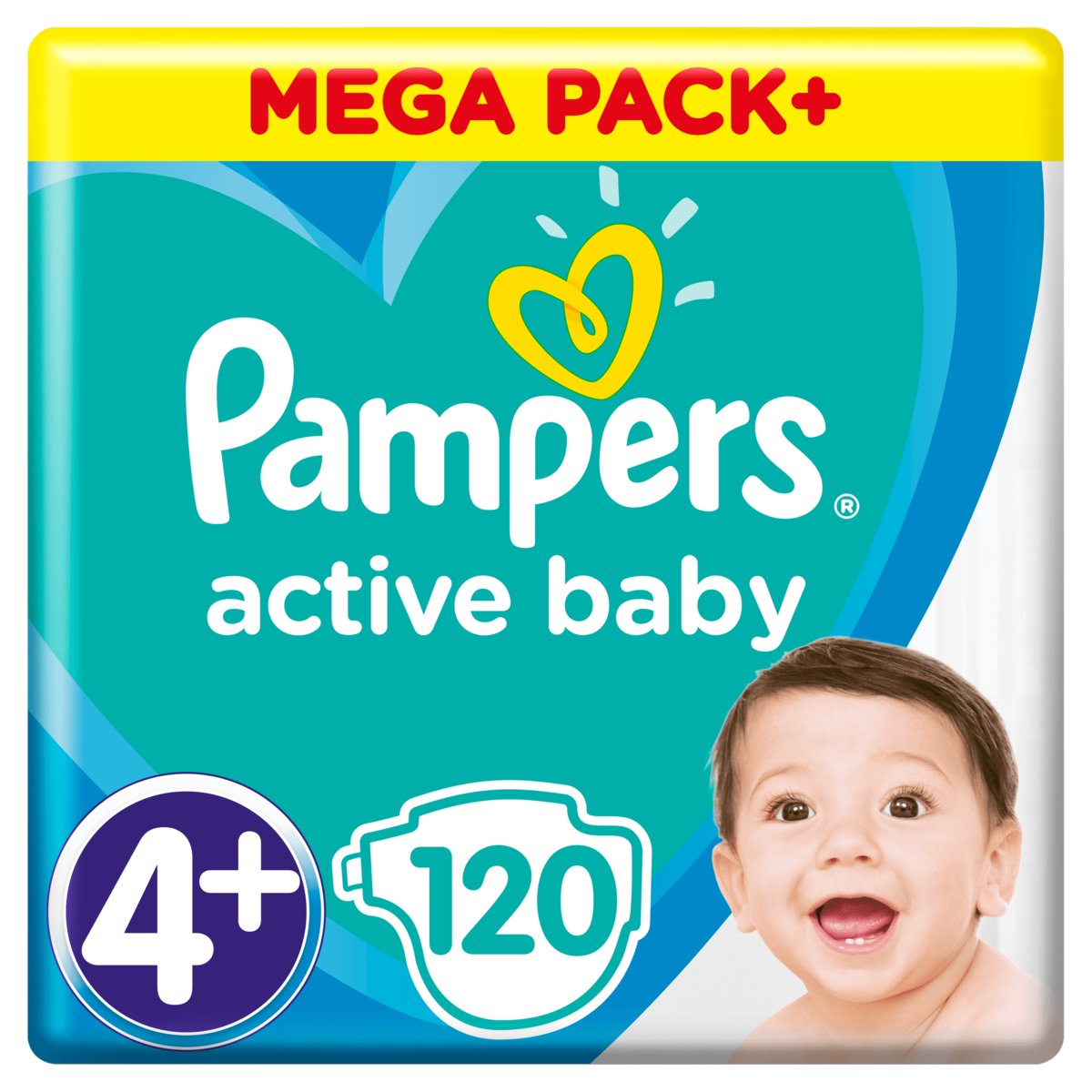 pampers active baby 4+ maxi plus 120 szt