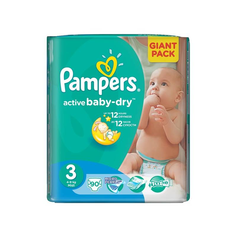 pampers active baby dry 3 90 szt