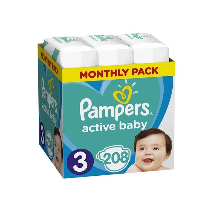 pampers active baby dry 4 monthly pack