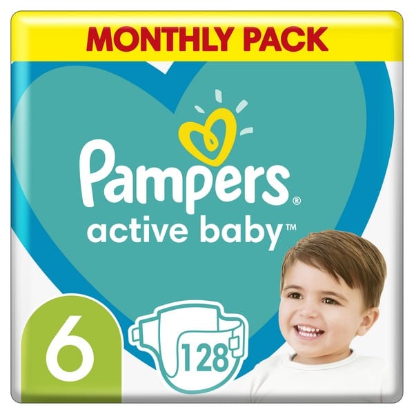 pampers active giga pack 128 szt