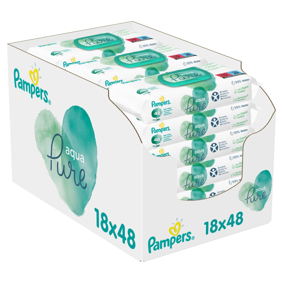 pampers aqua pure chusteczki nawilżające 14x