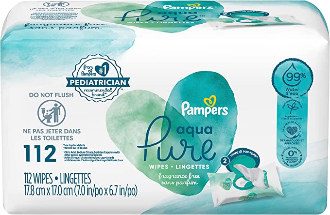 pampers aqua pure or water wipes