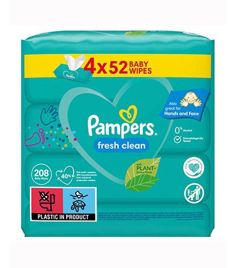 pampers chusteczki fresh clean dla niemowląt 4 x 52 szt