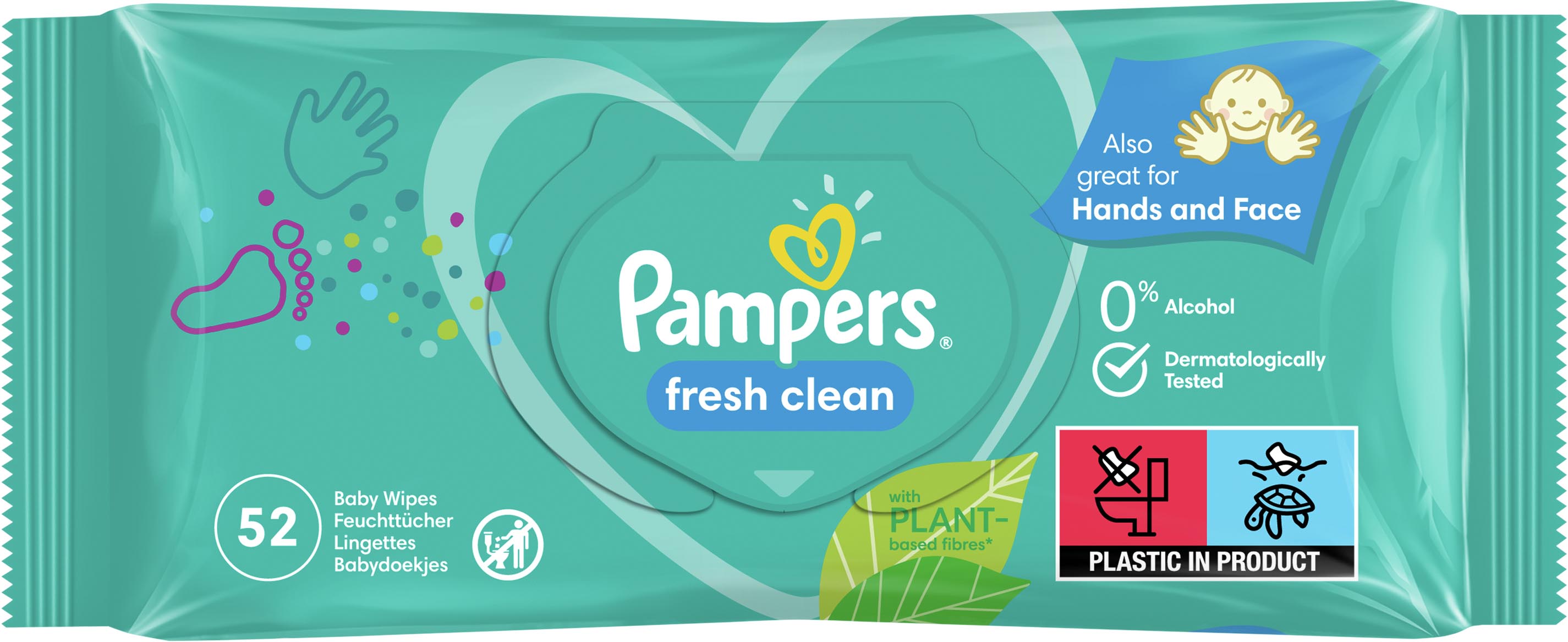 pampers chusteczki fresh clean dla niemowląt 4 x 52 szt