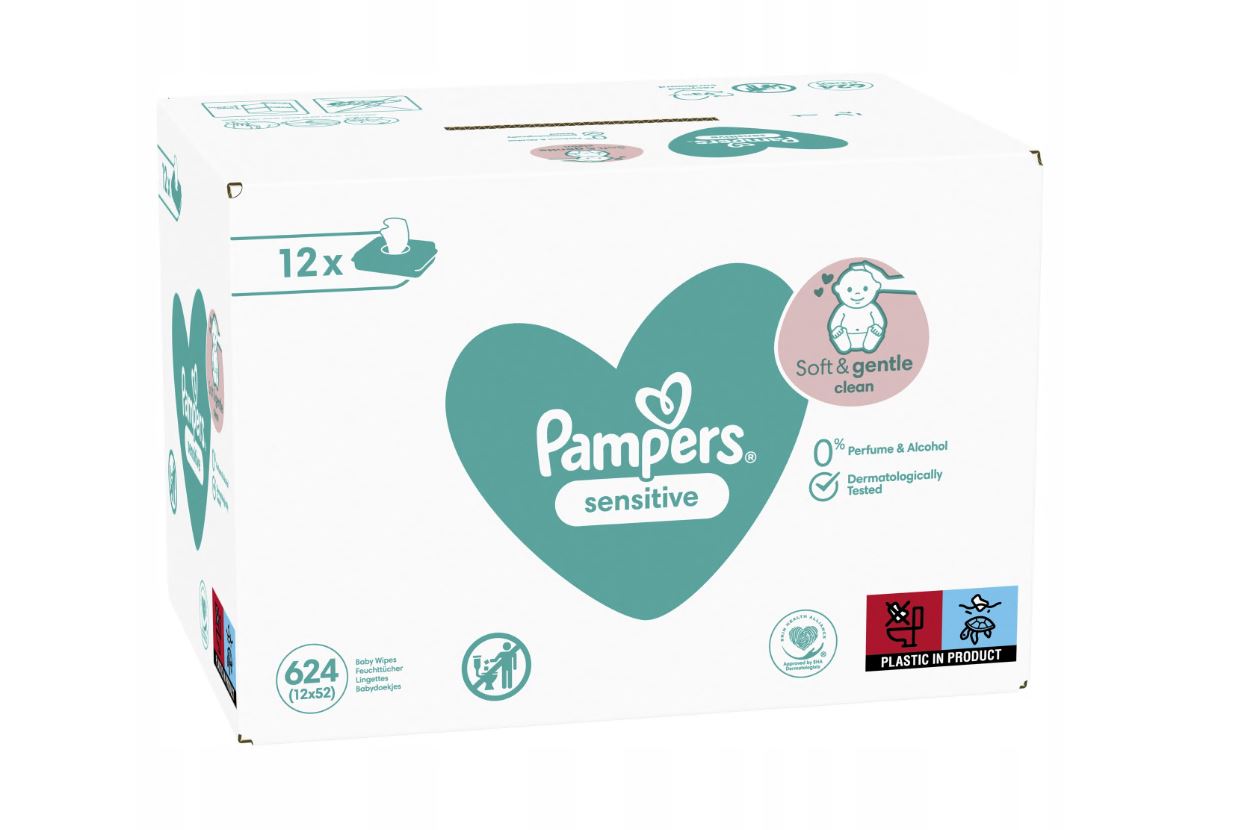 pampers chusteczki sensitive 12 x 52 szt