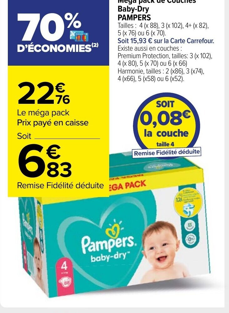 pampers mega pack carrefour