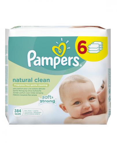 pampers naturally clean chusteczki nawilżane 6 x 64 szt