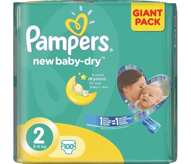 pampers new baby dry 2 100 szt