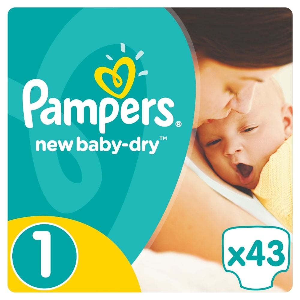 pampers new baby-dry pieluchy 1 newborn 43 szt pieluszki