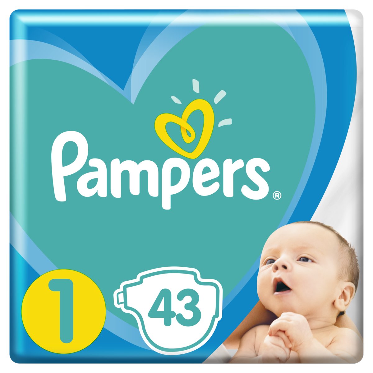 pampers new baby pieluchy rozmiar 1 newborn 2-5kg 43 sztuki