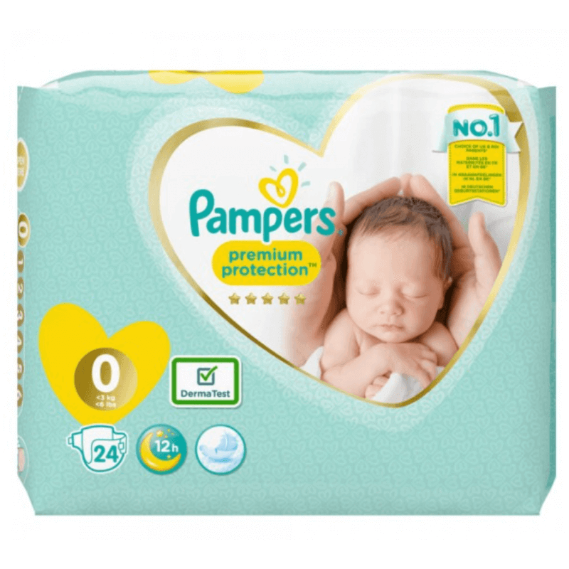 pampers new baby size 0 micro carry pack 24 nappies