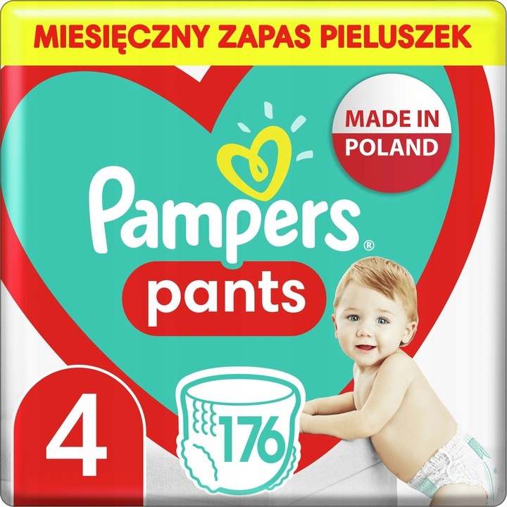 pampers pieluchomajtki pants zapas 4 maxi 176 szt