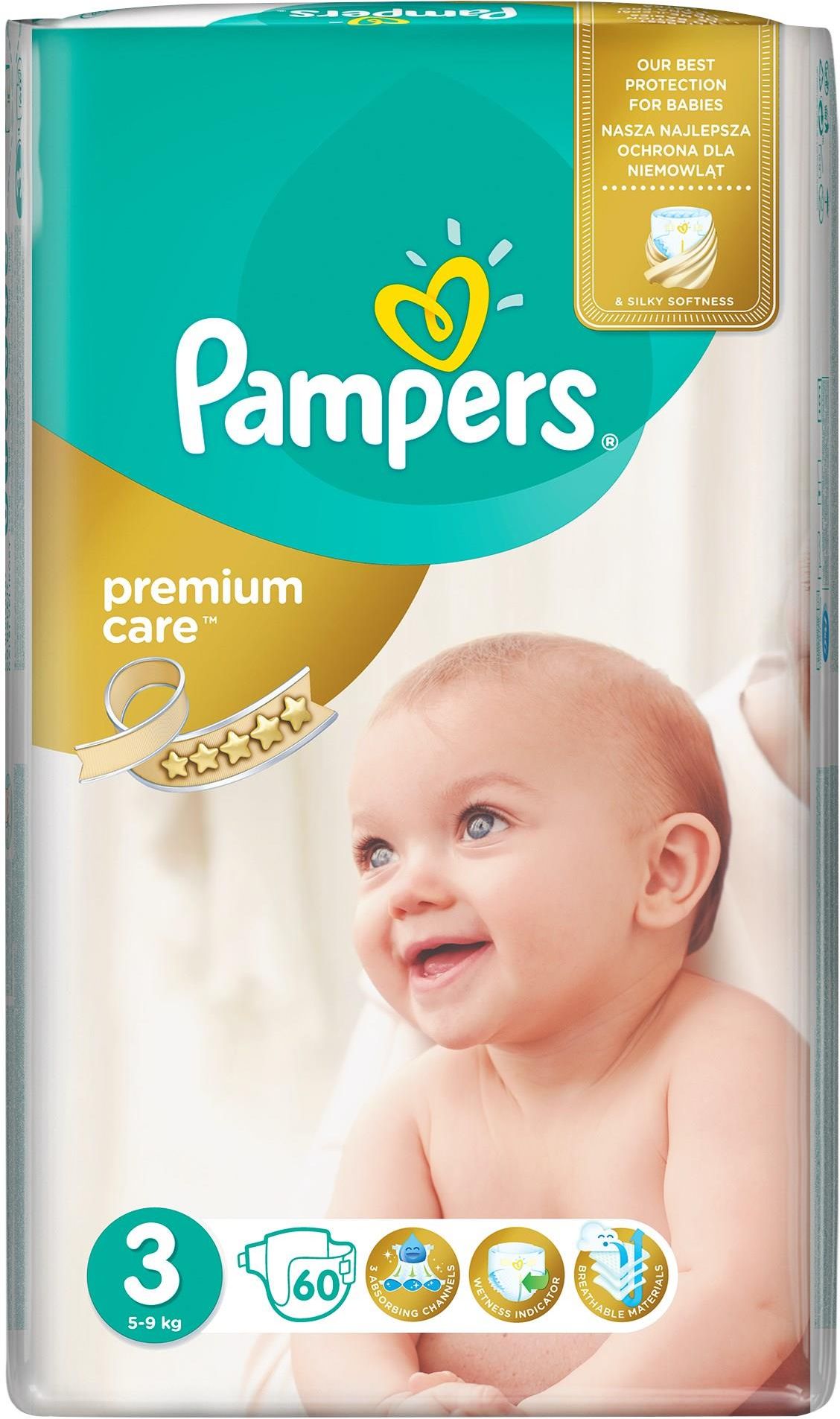 pampers pieluchy 3 60 sztuk