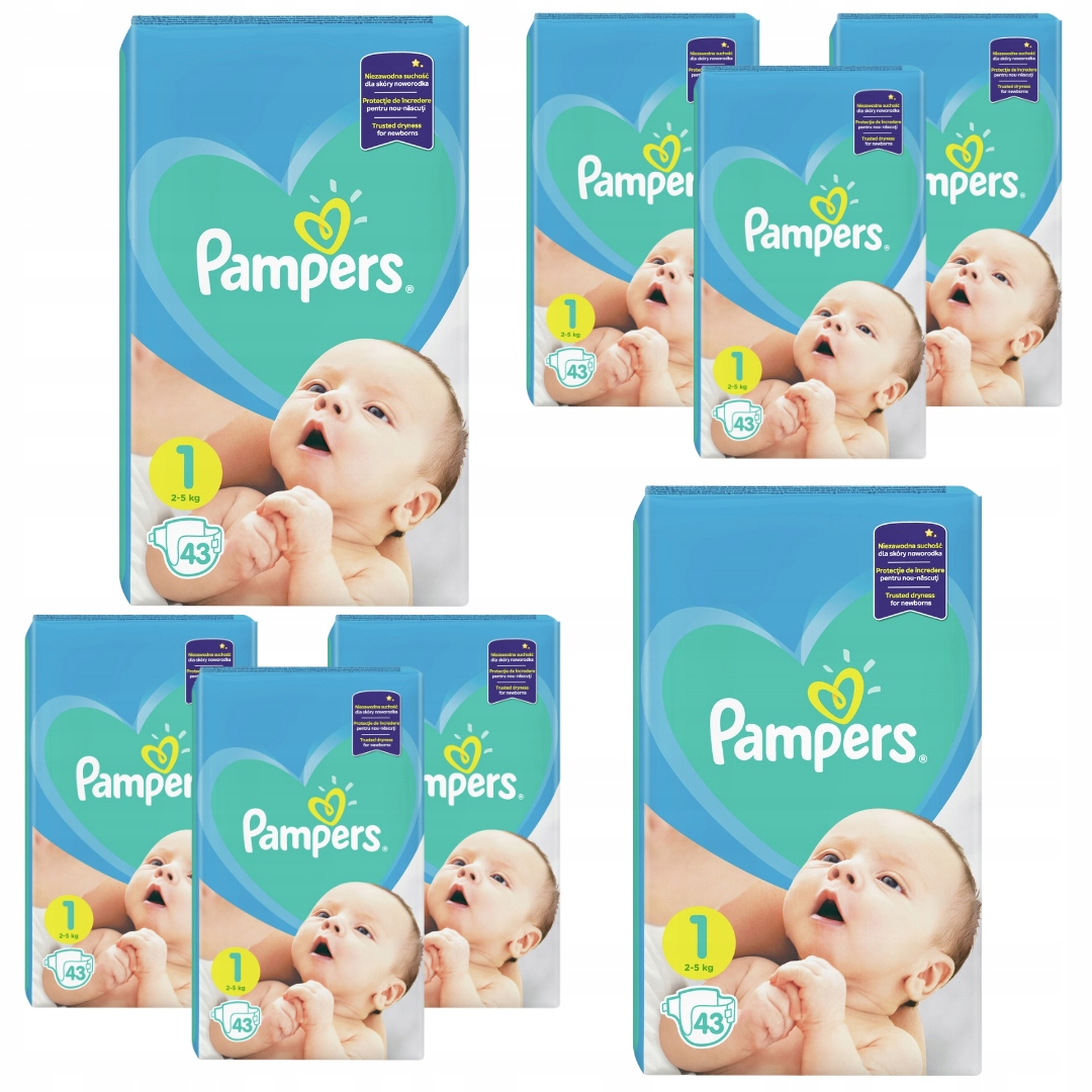 pampers pieluszki new baby 1 newborn 43 sztuki