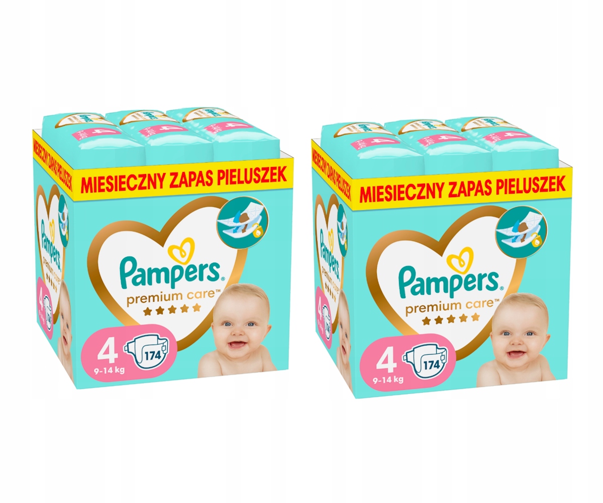 pampers pieluszki zapas 4 maxi aż 174 sztuk