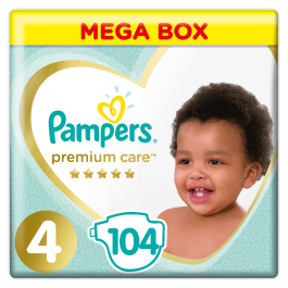 pampers premium care 104 nappies size 4 mega pack