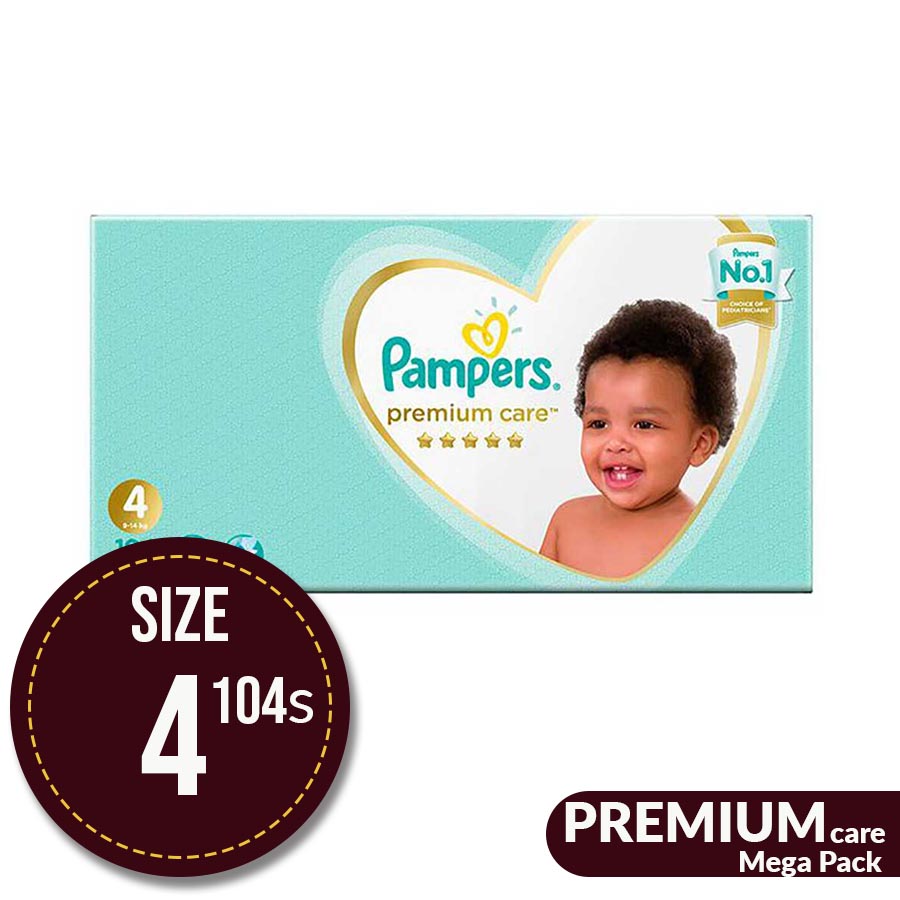 pampers premium care 104 nappies size 4 mega pack