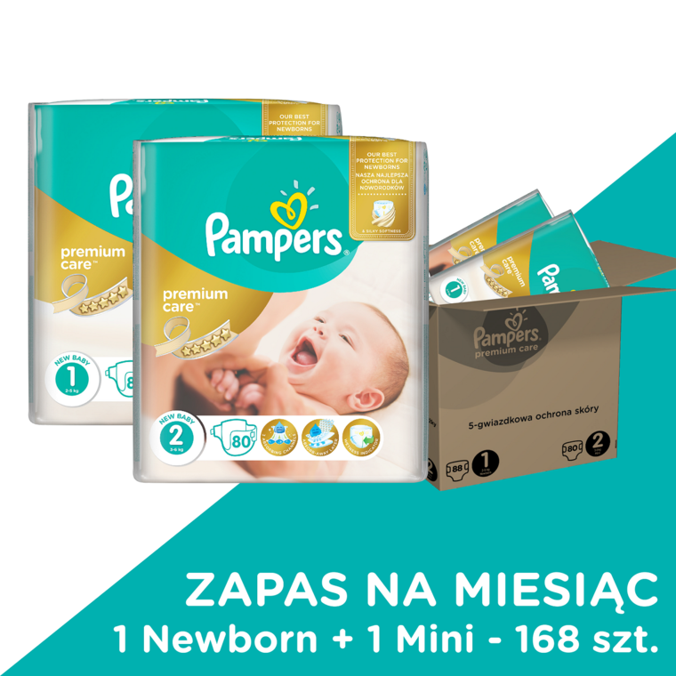 pampers premium care pieluchy 1 mini 168szt