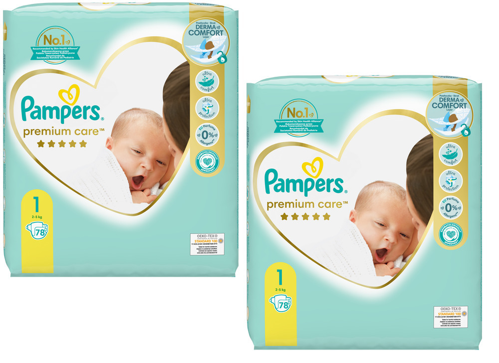 pampers premium care pieluchy 1 newborn 156szt