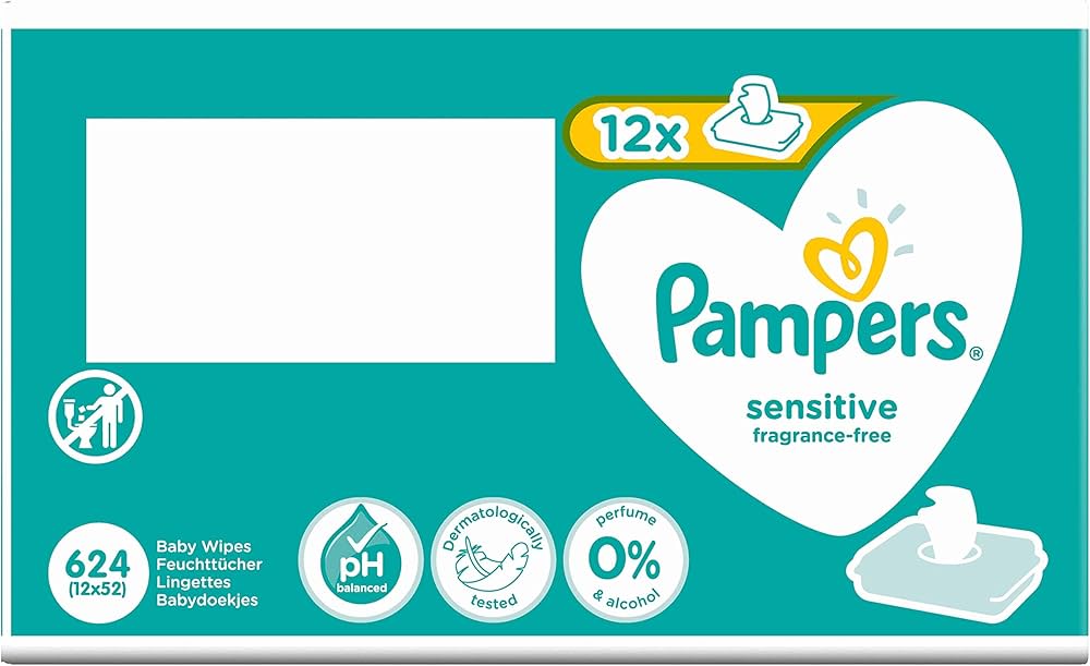 pampers sensitive chustecyki 4x64