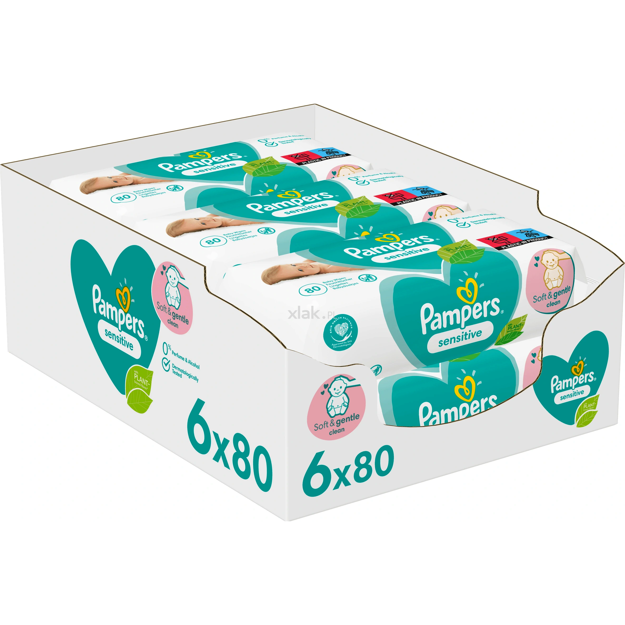 pampers sensitive chusteczki nawilżające 12x52 szt