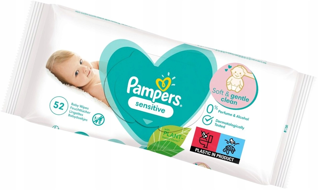 pampers sensitive chusteczki nawilżające 12x52 szt