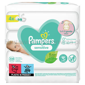 pampers sensitive chusteczki nawilżane 4 x 56 sztuk