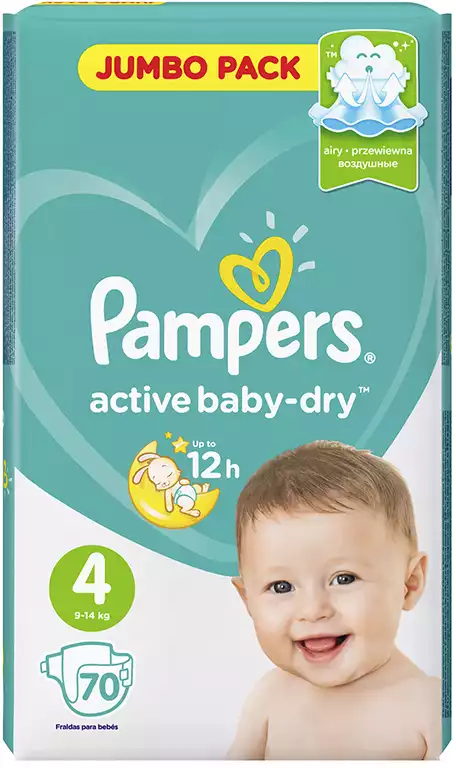 pampersactive baby-dry pieluchy 4 maxi 8-14 kgtesko