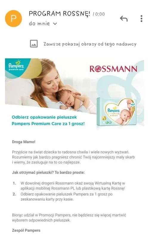 pampersy pampers rossmann