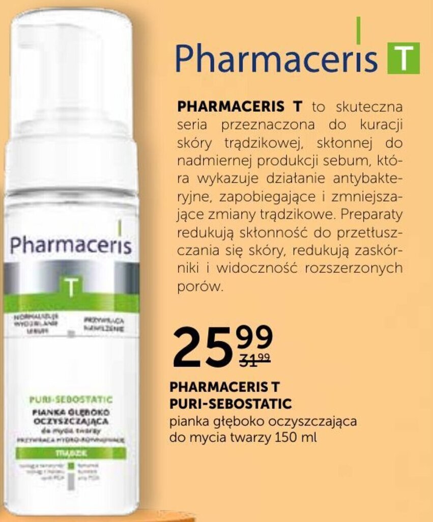 pharmaceris t puri-sebostatic pianka głęboko oczyszczająca do twarzy rossmann